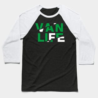 Vanlife: tracks - Green white Baseball T-Shirt